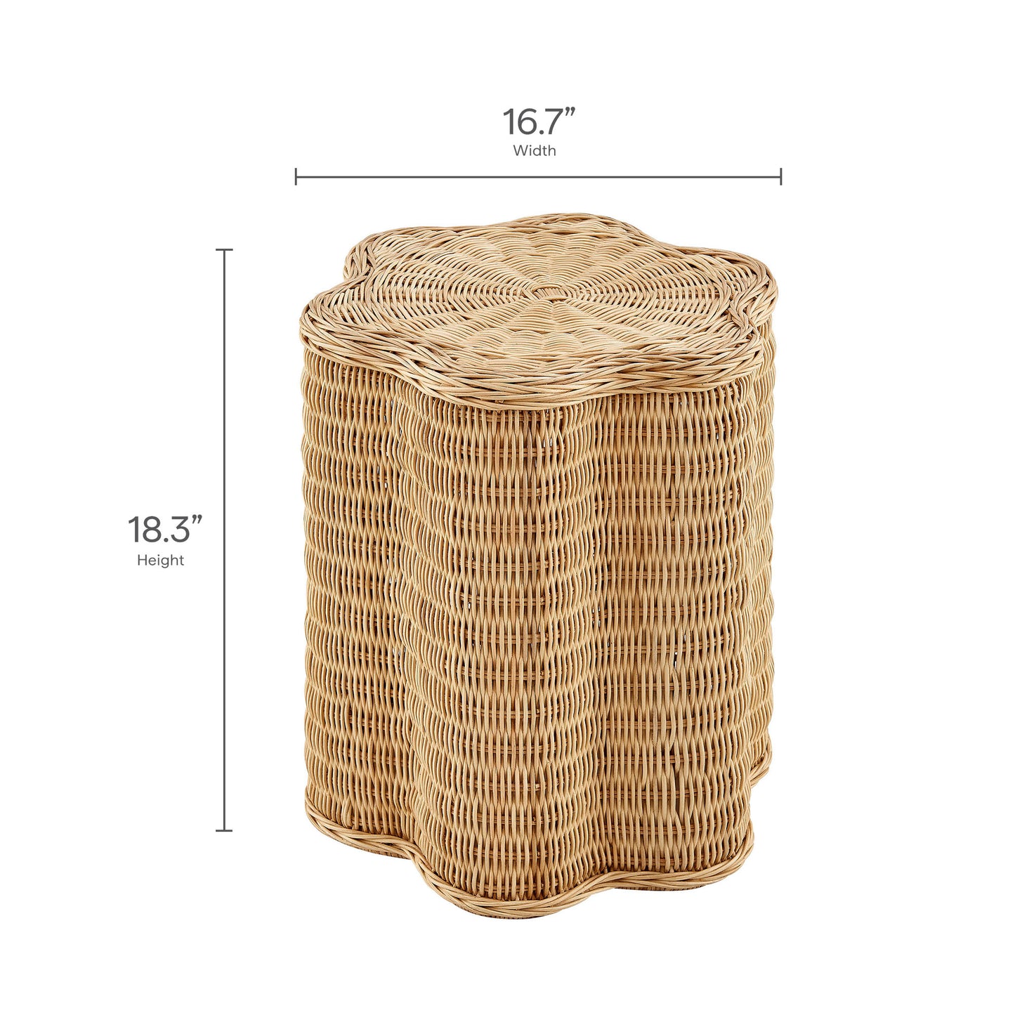 Erika Scalloped Natural Rattan Side Table by Modway EEI-7366