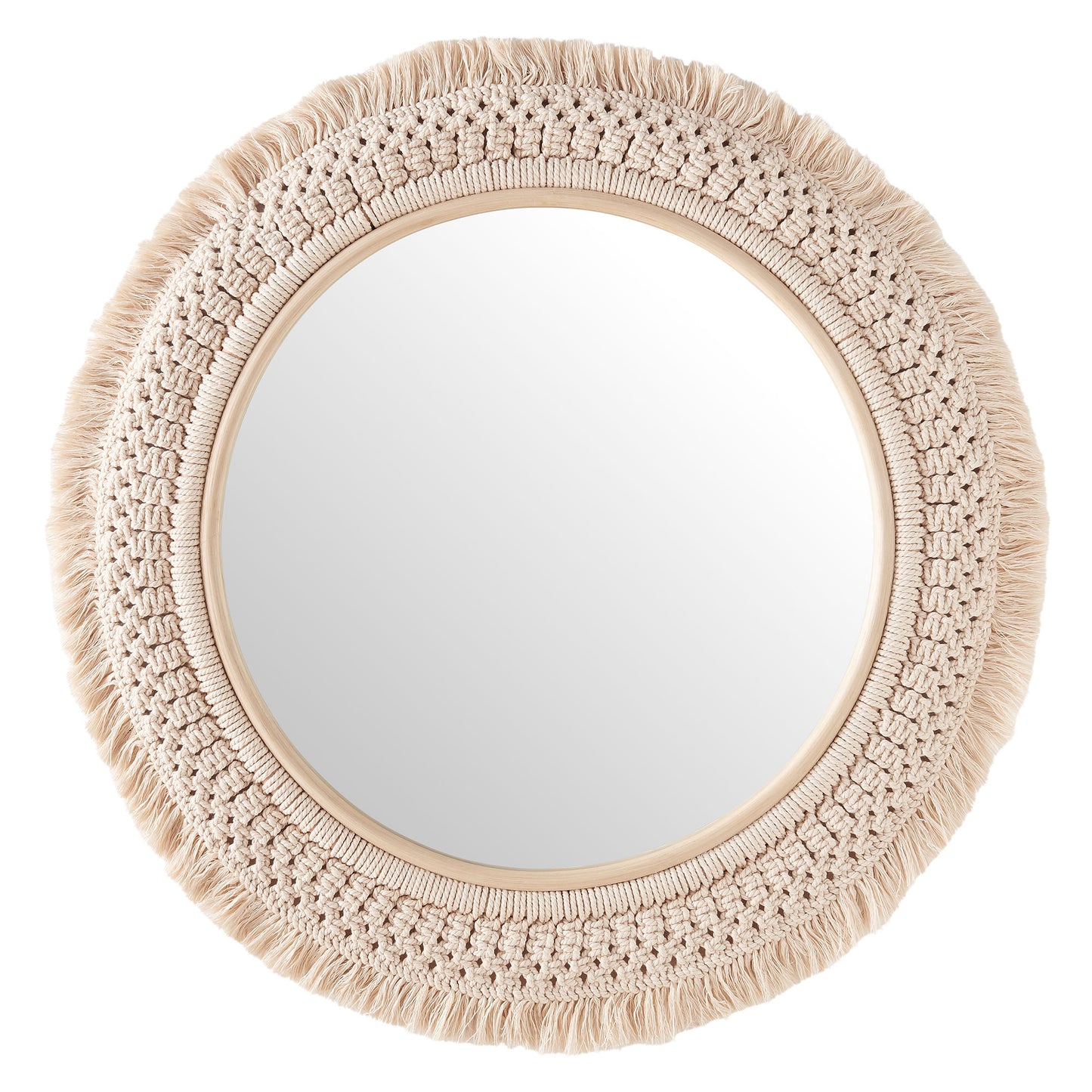 Jade Round Rattan Macrame Wall Mirror by Modway EEI-7367