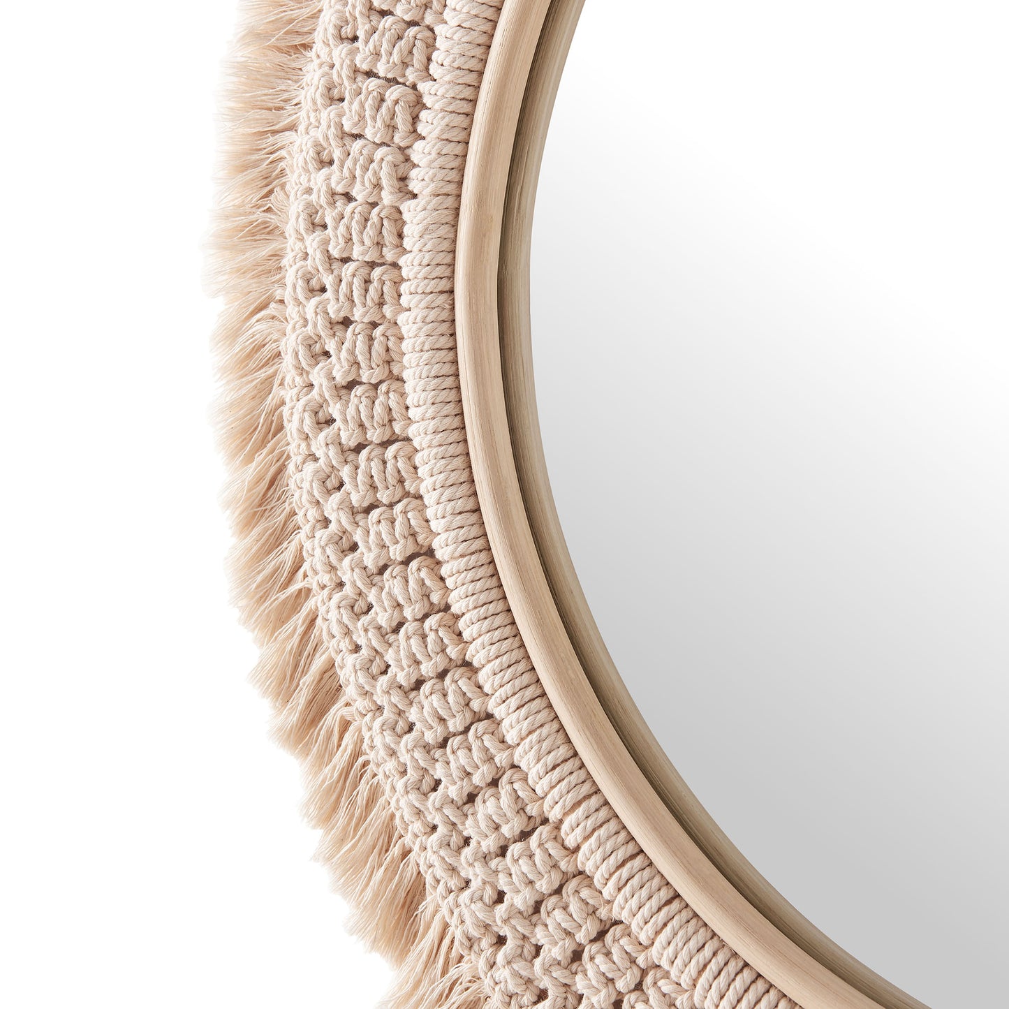 Jade Round Rattan Macrame Wall Mirror by Modway EEI-7367