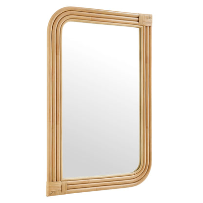 Corsica Curved Rectangle Rattan Wall Mirror by Modway EEI-7368