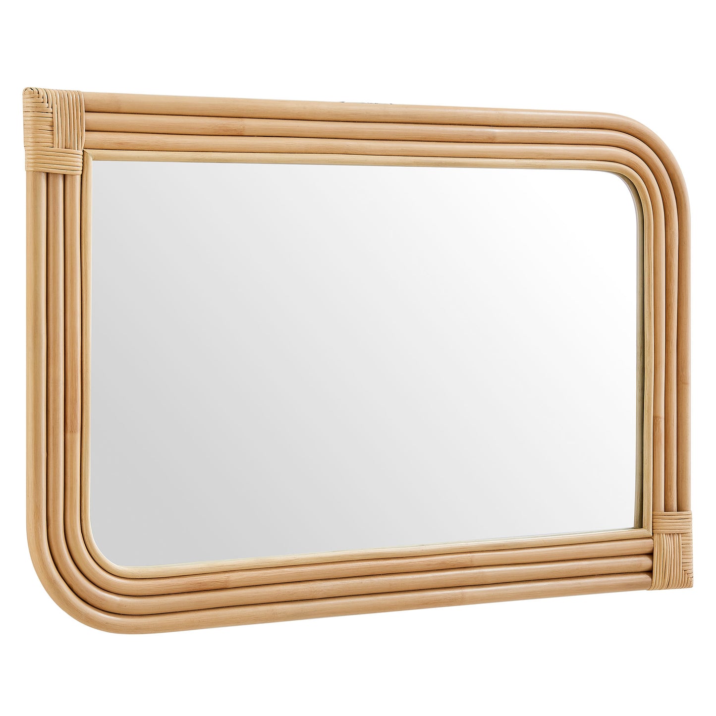 Corsica Curved Rectangle Rattan Wall Mirror by Modway EEI-7368