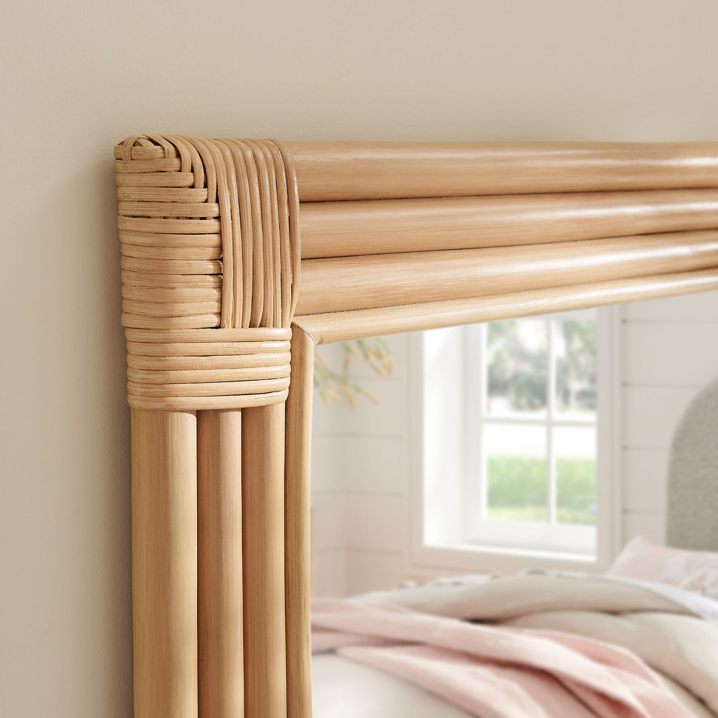 Corsica Curved Rectangle Rattan Wall Mirror by Modway EEI-7368