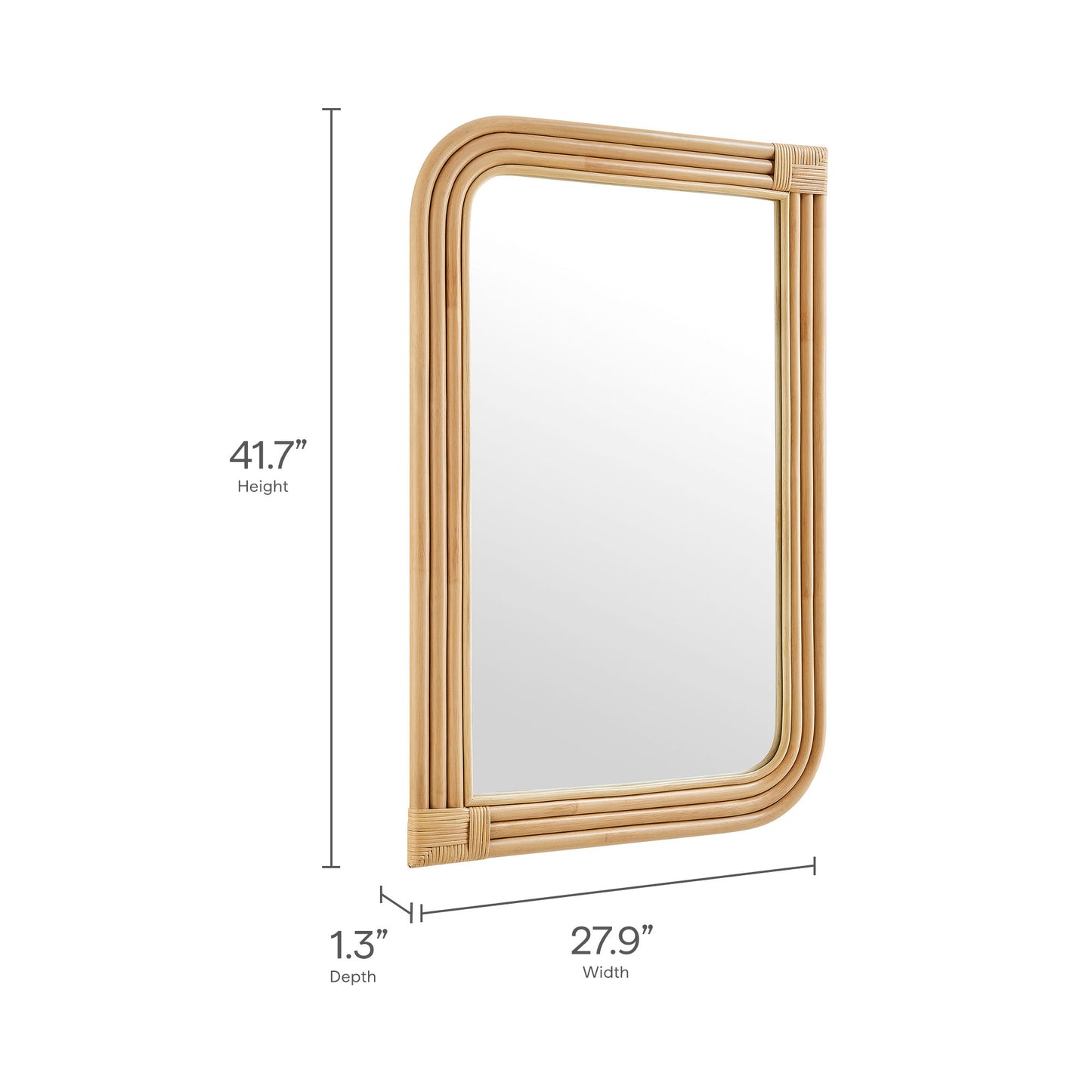 Corsica Curved Rectangle Rattan Wall Mirror by Modway EEI-7368