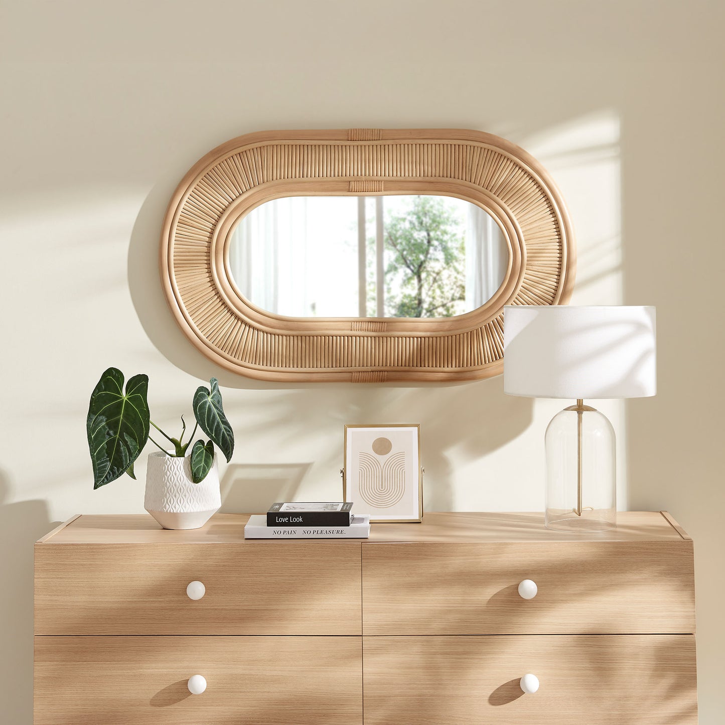 Sovana Oval Rattan Wall Mirror by Modway EEI-7369
