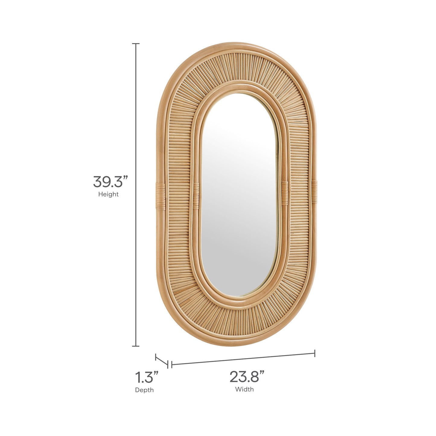 Sovana Oval Rattan Wall Mirror by Modway EEI-7369