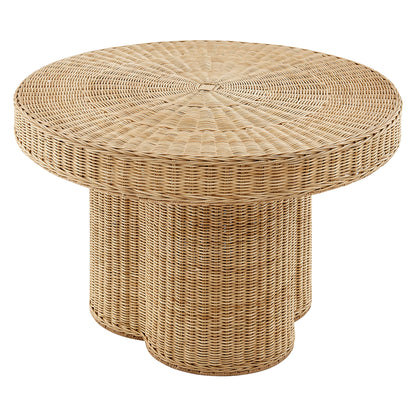 Ainsley 32 Inch Round Natural Rattan Coffee Table by Modway EEI-7370