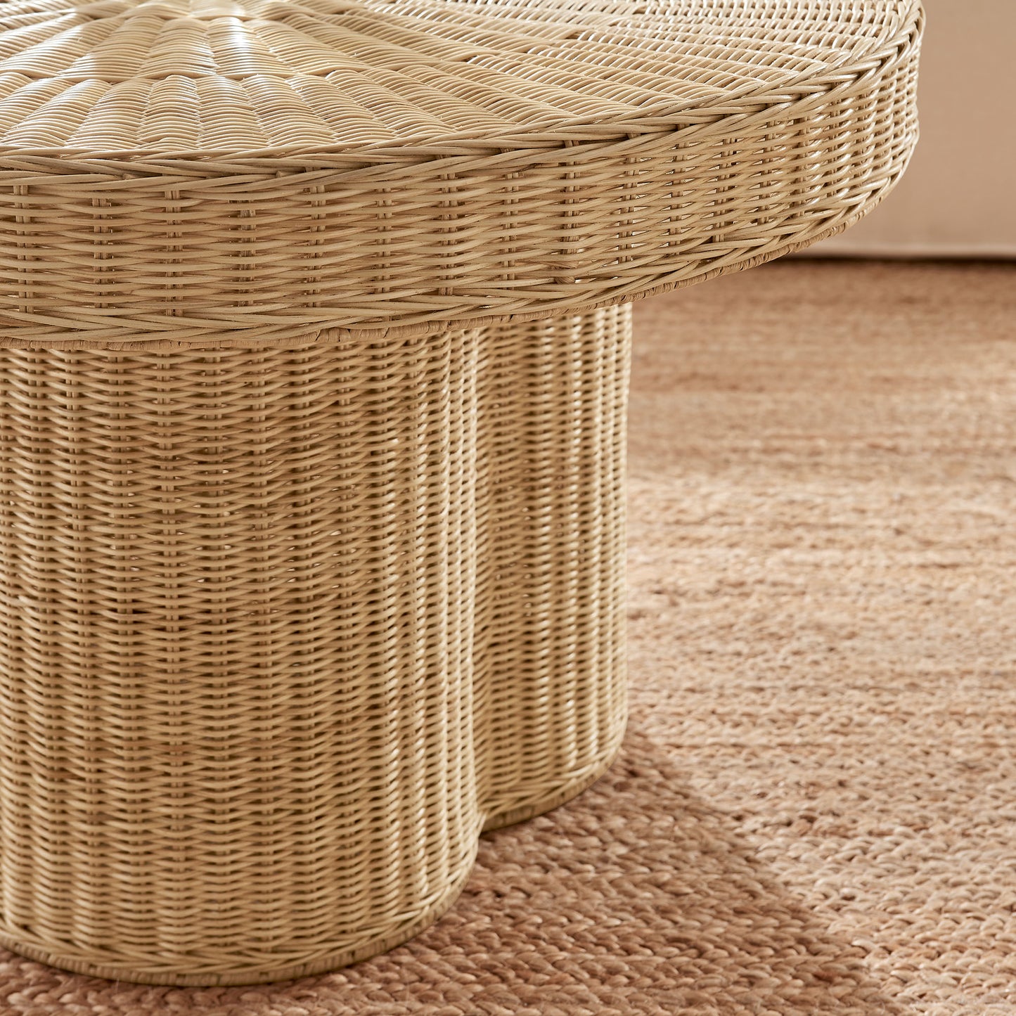 Ainsley 32 Inch Round Natural Rattan Coffee Table by Modway EEI-7370