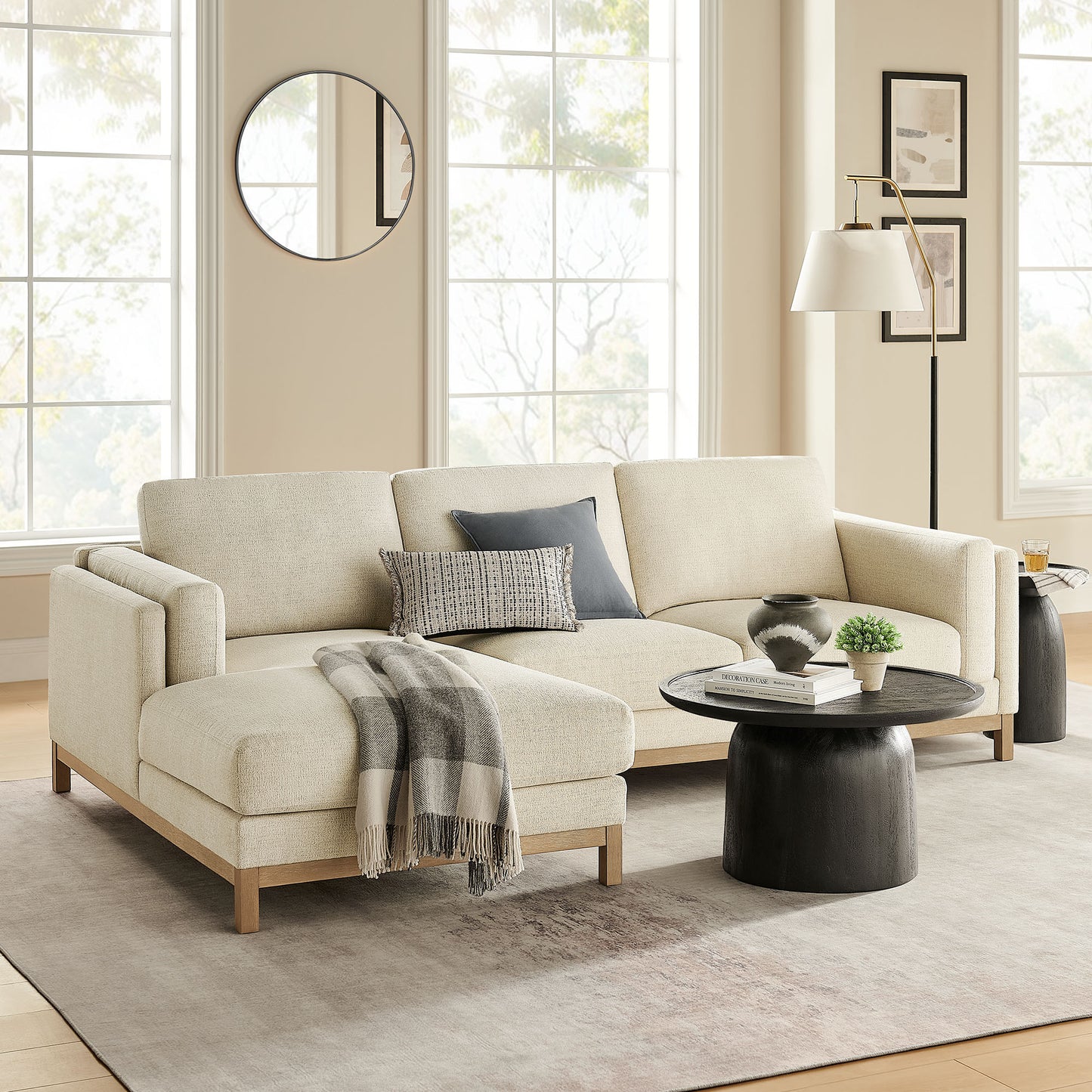 Roscoe Left-Facing Fabric Sectional Sofa with Chaise by Modway EEI-7374