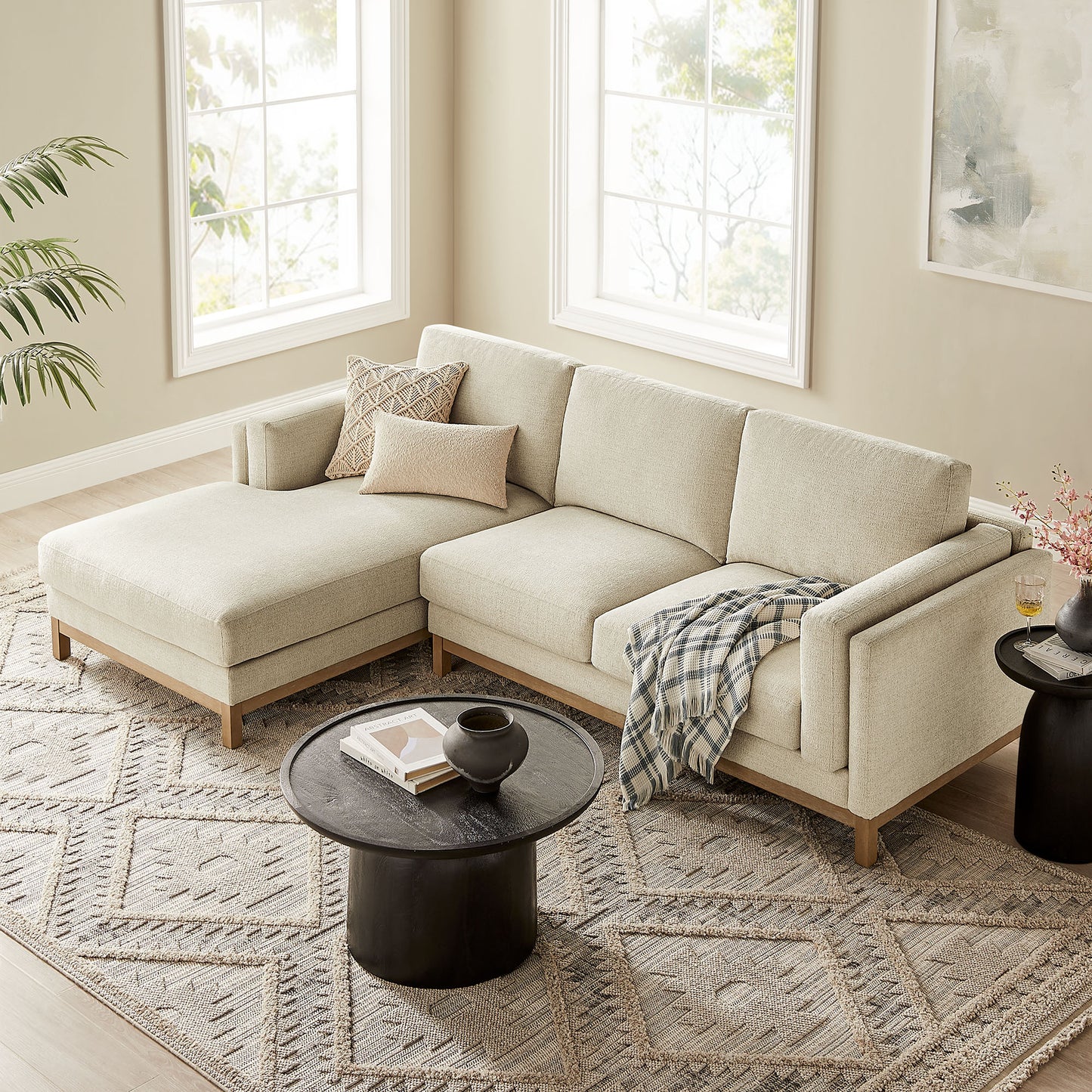 Roscoe Left-Facing Fabric Sectional Sofa with Chaise by Modway EEI-7374