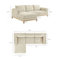 Roscoe Left-Facing Fabric Sectional Sofa with Chaise by Modway EEI-7374