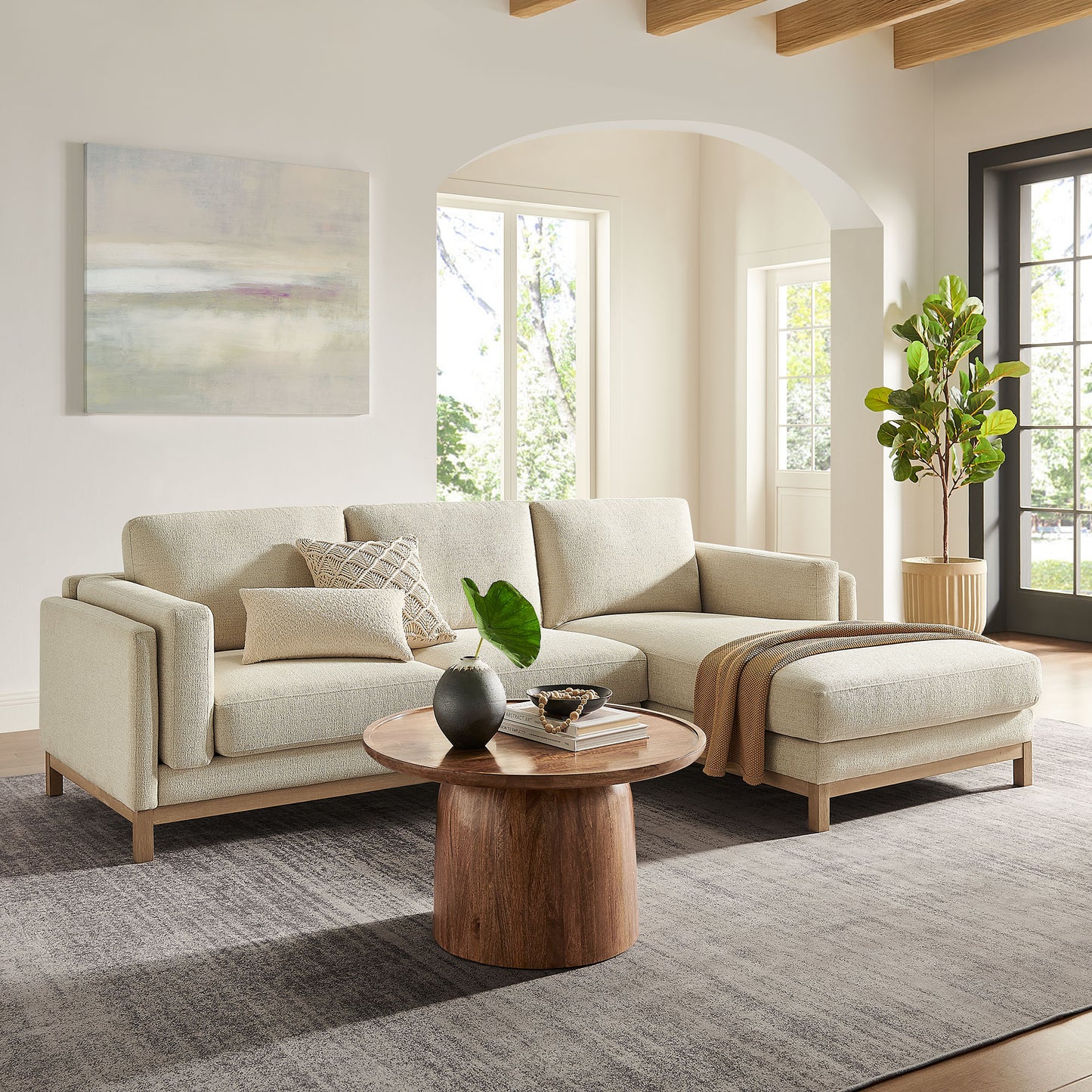 Roscoe Right-Facing Fabric Sectional Sofa with Chaise by Modway EEI-7375