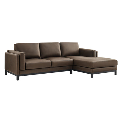 Roscoe Right-Facing Vegan Leather Sectional Sofa with Chaise by Modway EEI-7377