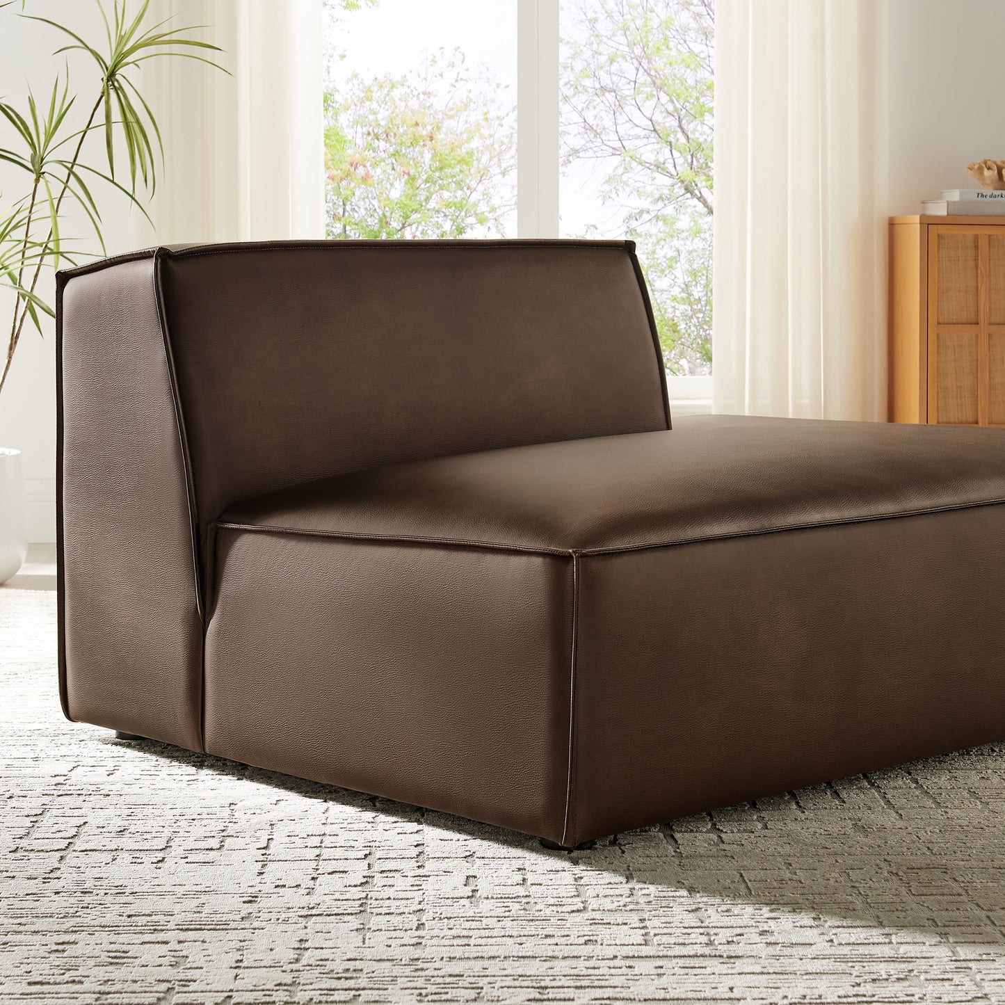 Restore Vegan Leather Right-Facing Armless Modular Chaise by Modway EEI-7389