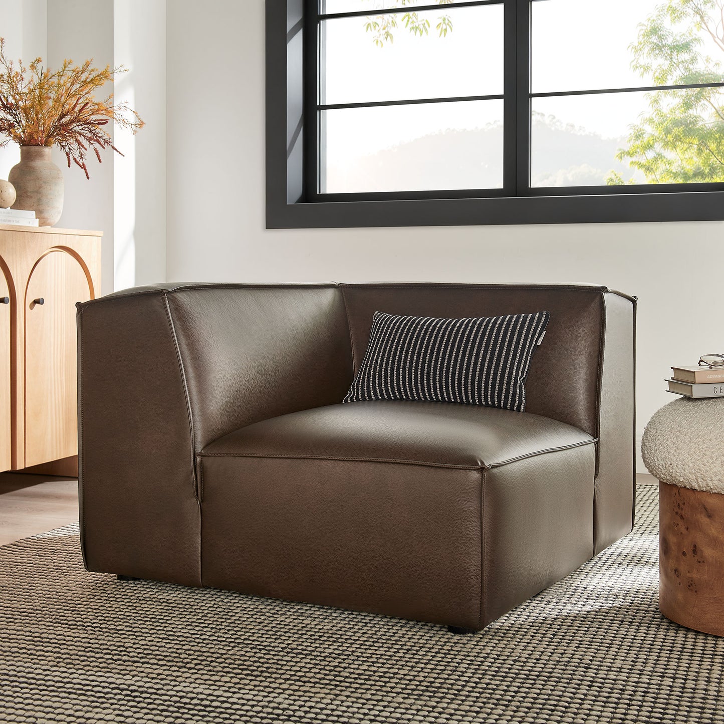Restore Vegan Leather Modular Corner Chair by Modway EEI-7394
