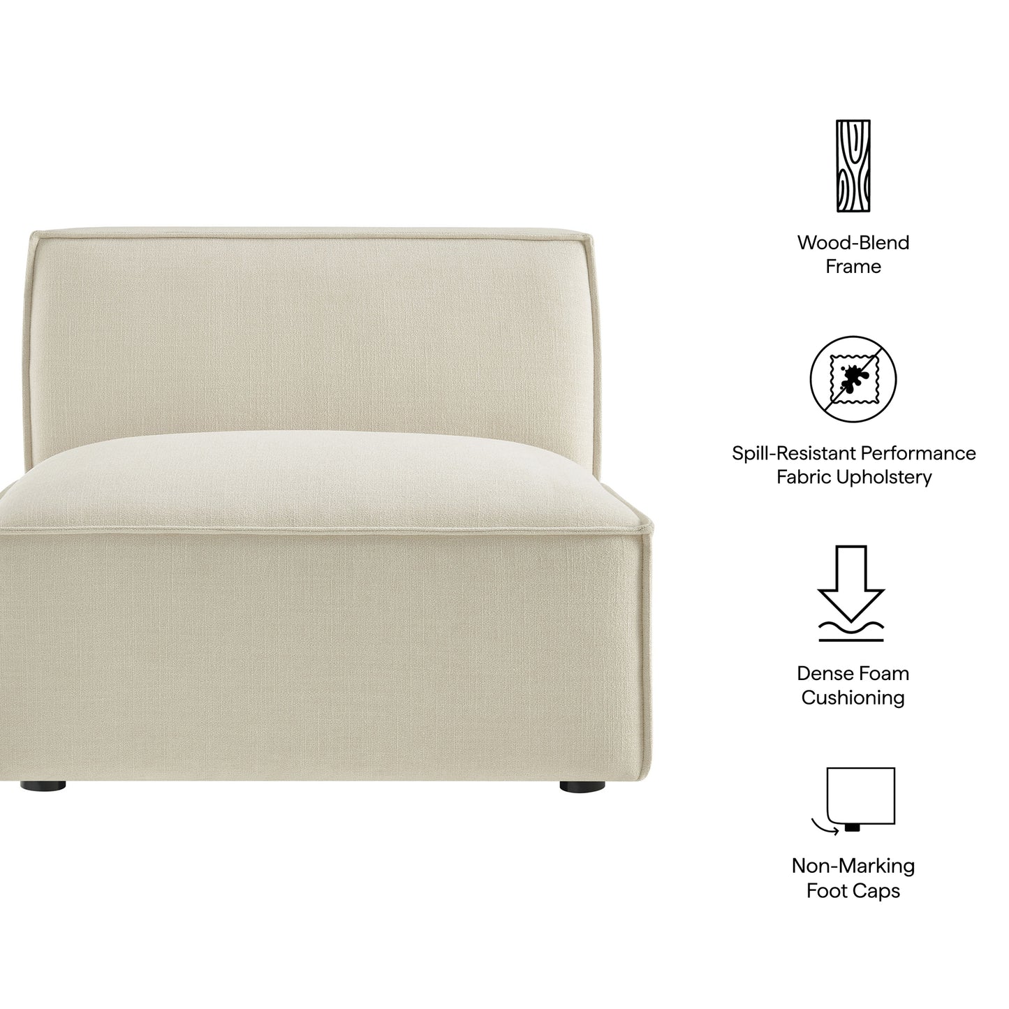 Restore Performance Fabric Upholstered Armless Modular Chair by Modway EEI-7395
