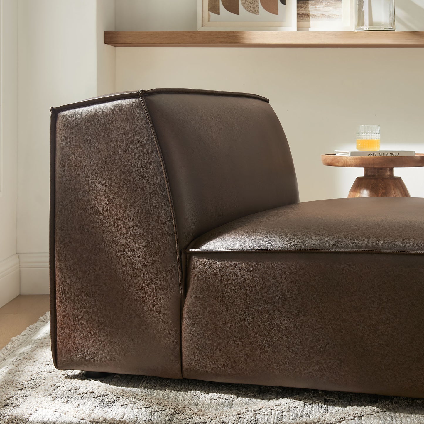 Restore Vegan Leather Armless Modular Chair by Modway EEI-7396