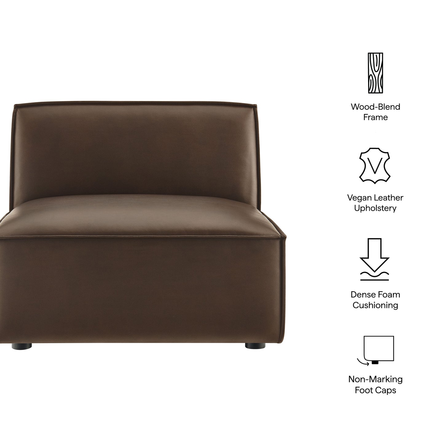 Restore Vegan Leather Armless Modular Chair by Modway EEI-7396