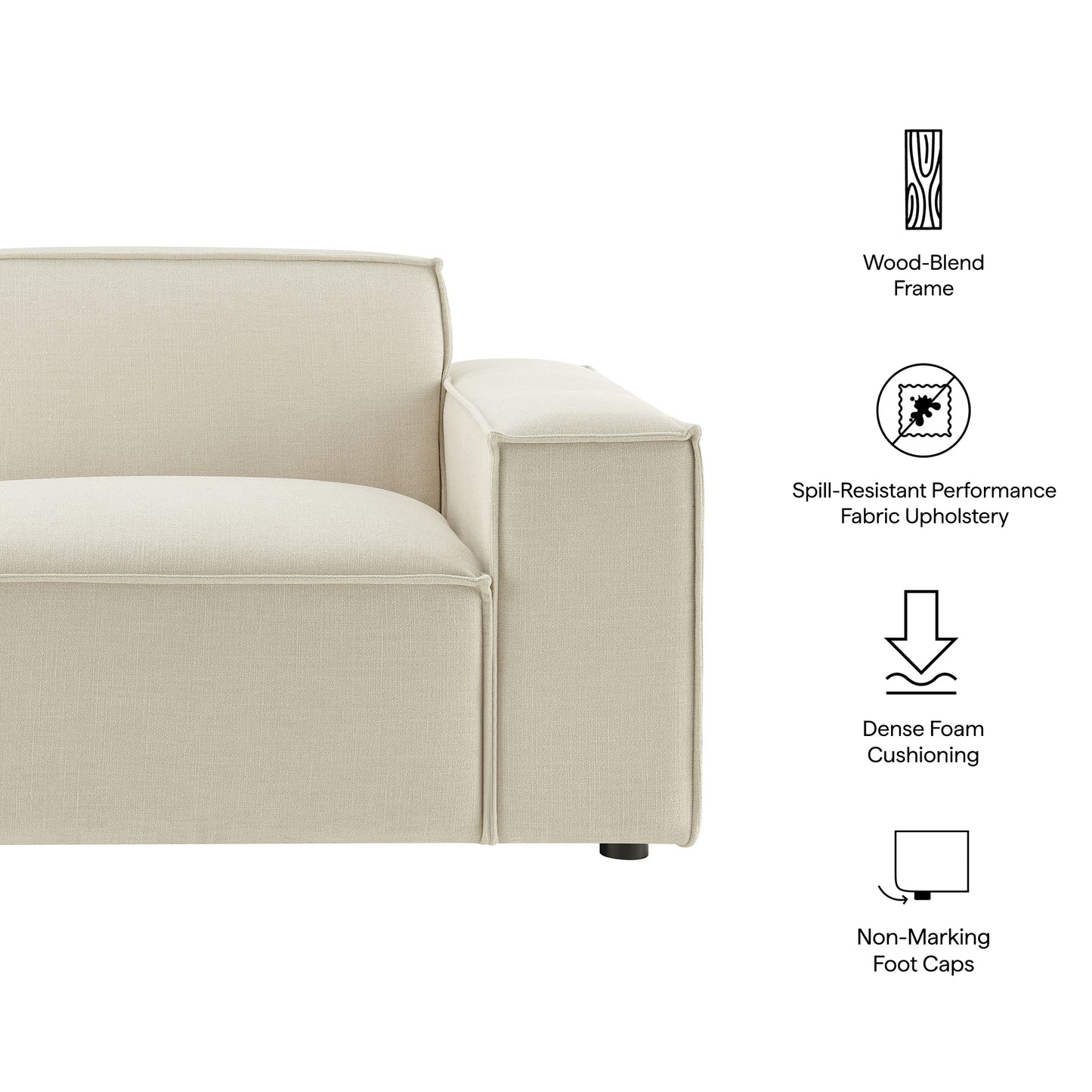 Restore Performance Fabric Upholstered Right-Facing Modular Lounge Chair by Modway EEI-7397