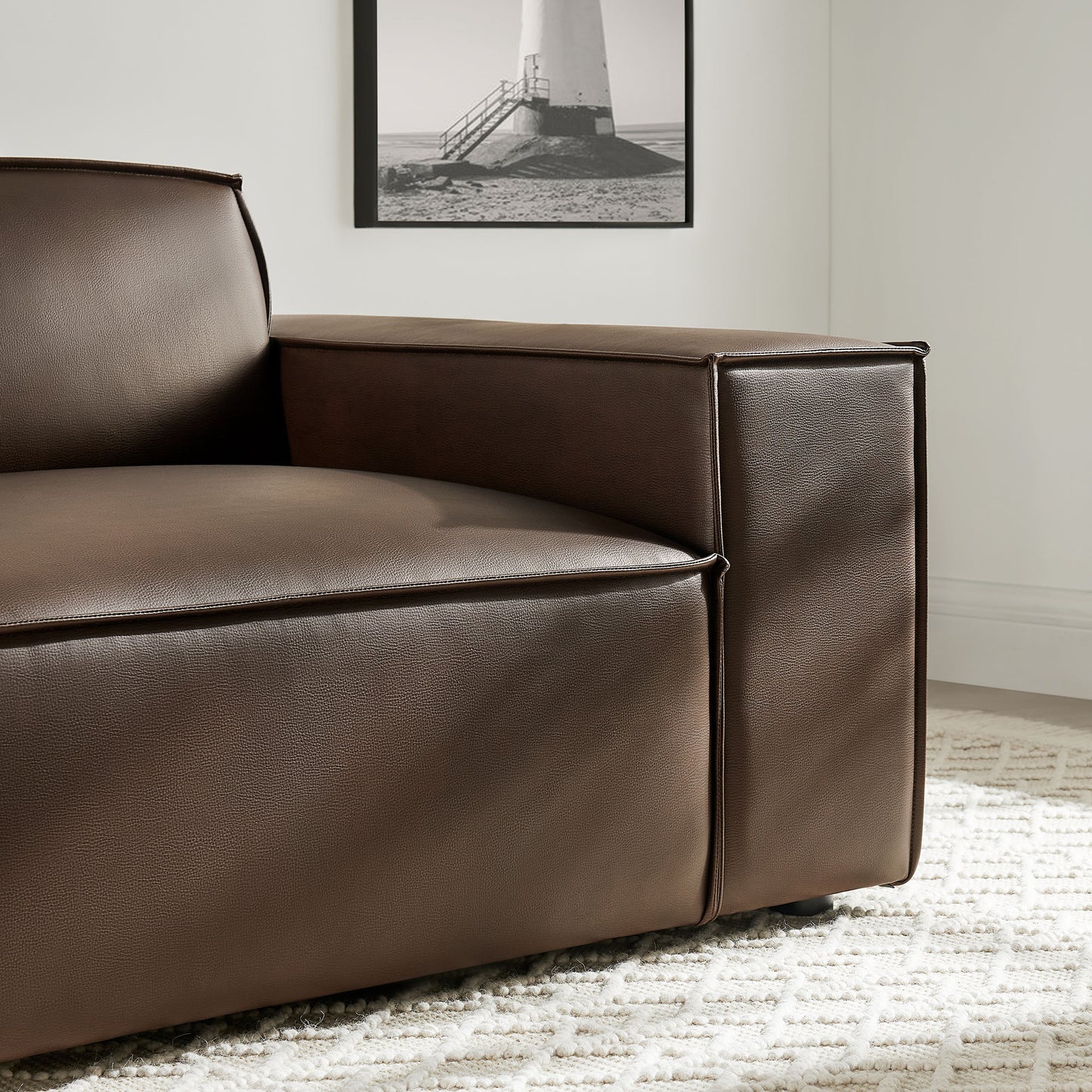 Restore Vegan Leather Right-Facing Modular Lounge Chair by Modway EEI-7398