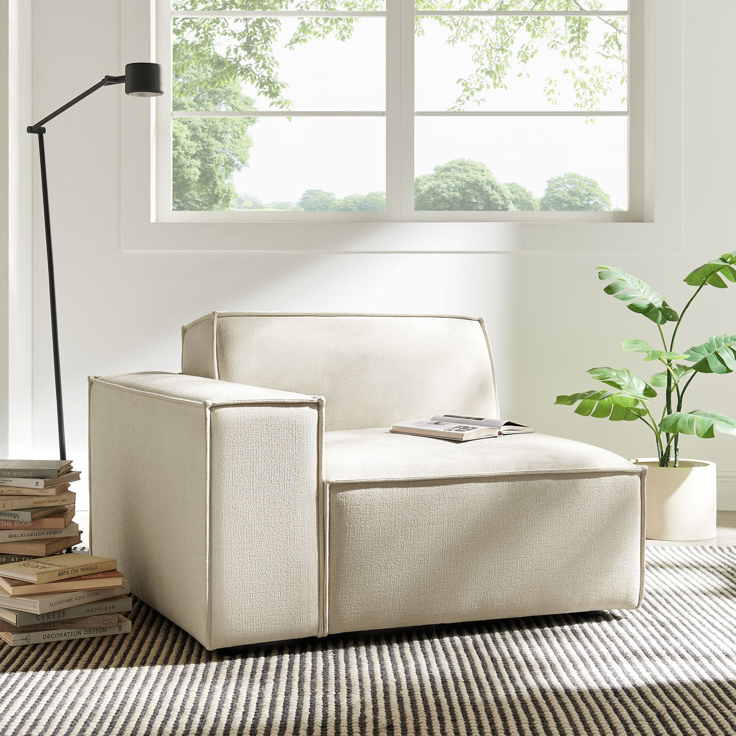 Restore Performance Fabric Upholstered Left-Facing Modular Lounge Chair by Modway EEI-7399