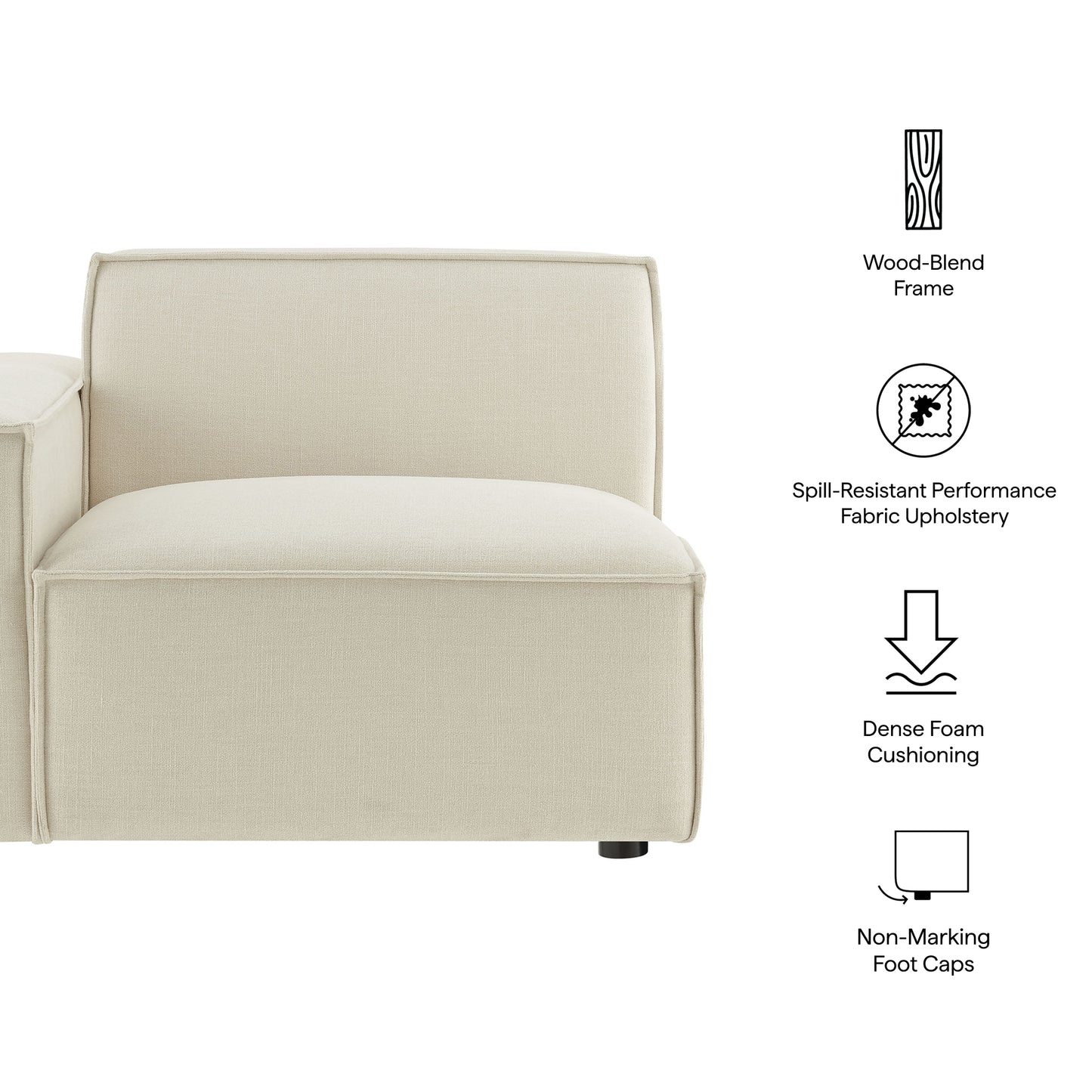 Restore Performance Fabric Upholstered Left-Facing Modular Lounge Chair by Modway EEI-7399