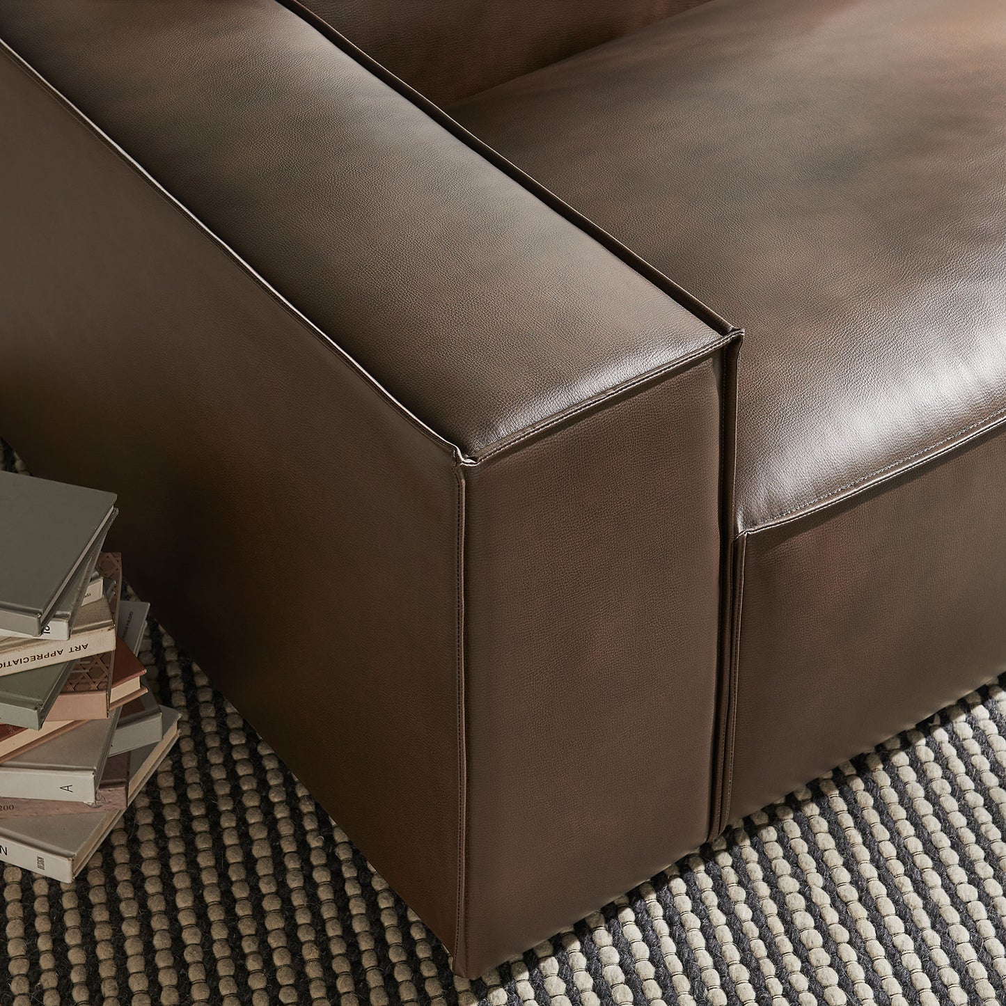 Restore Vegan Leather Left-Facing Modular Lounge Chair by Modway EEI-7400