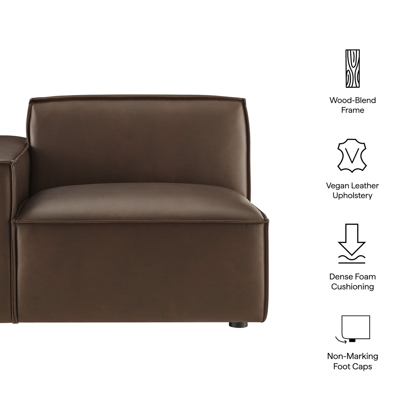 Restore Vegan Leather Left-Facing Modular Lounge Chair by Modway EEI-7400