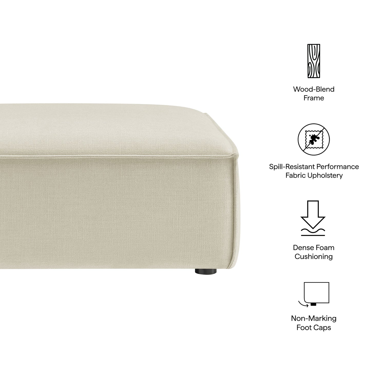 Restore Performance Fabric Upholstered Modular Ottoman by Modway EEI-7401