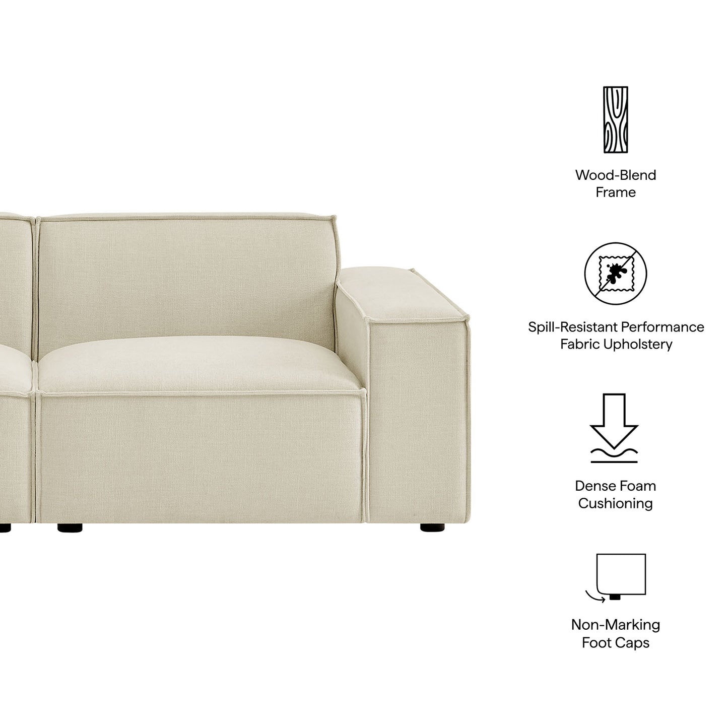 Restore 2-Piece Performance Fabric Upholstered Modular Loveseat by Modway EEI-7403