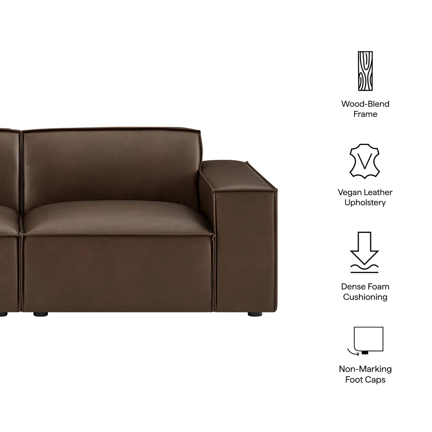 Restore 2-Piece Vegan Leather Modular Loveseat by Modway EEI-7404