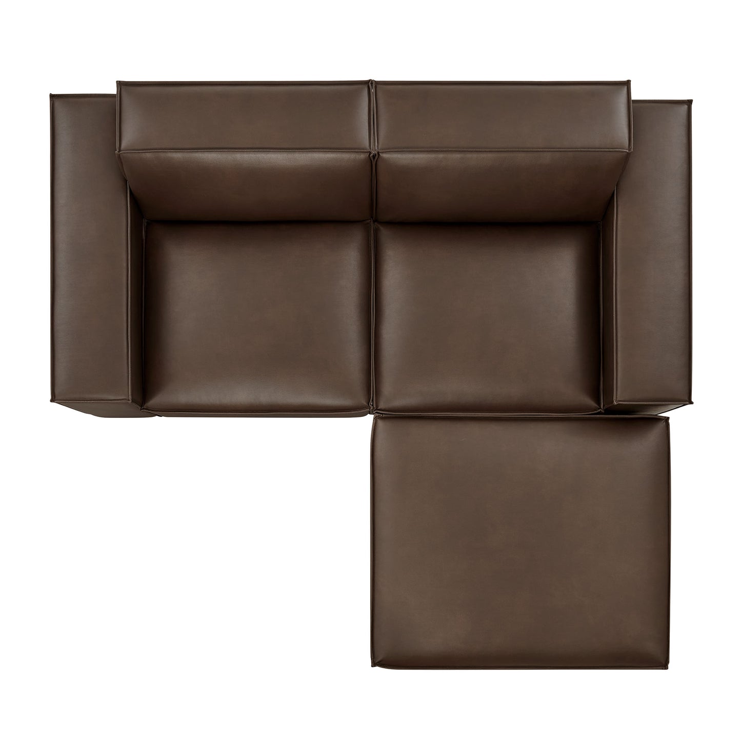 Restore 3-Piece Vegan Leather Modular Loveseat with Ottoman by Modway EEI-7406