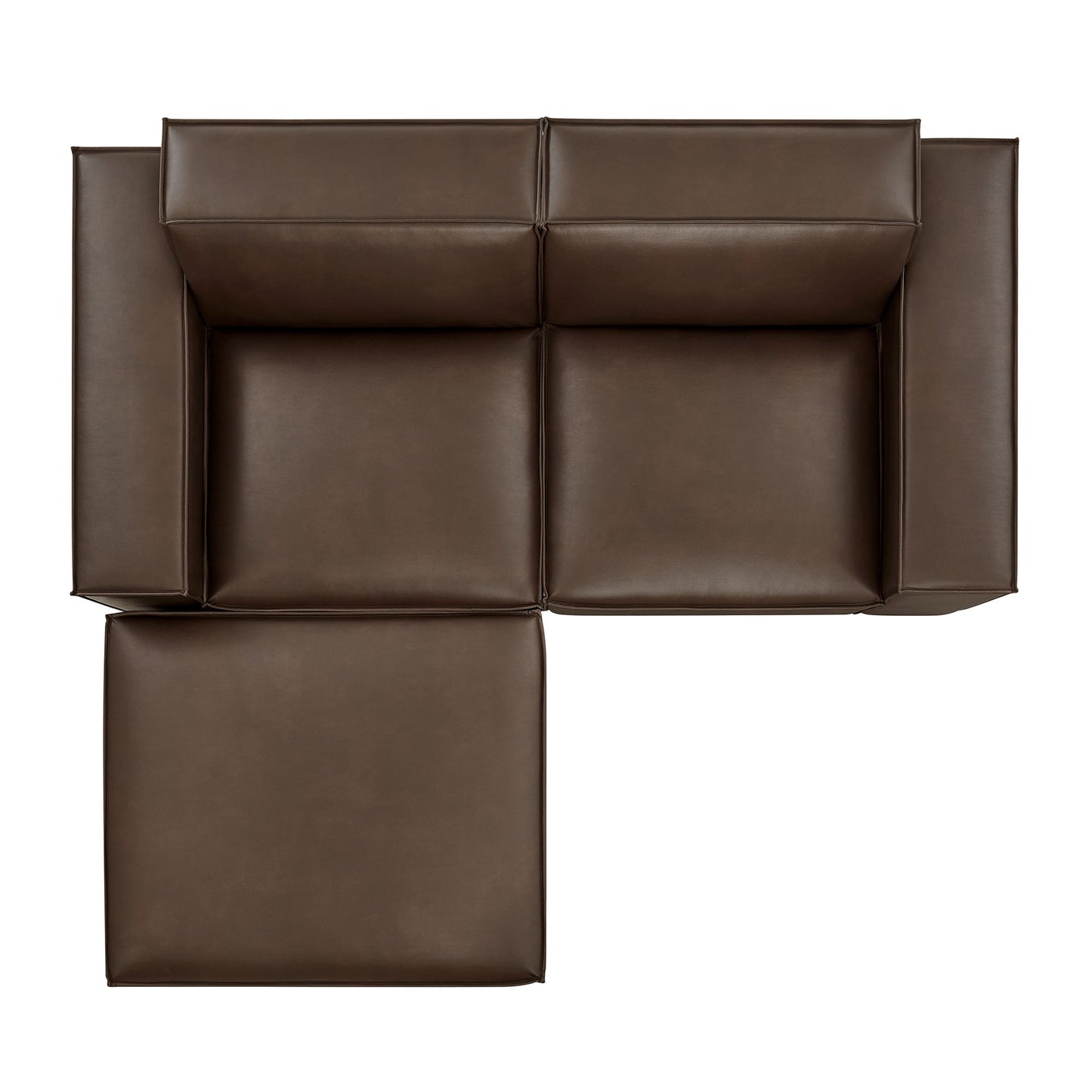 Restore 3-Piece Vegan Leather Modular Loveseat with Ottoman by Modway EEI-7406