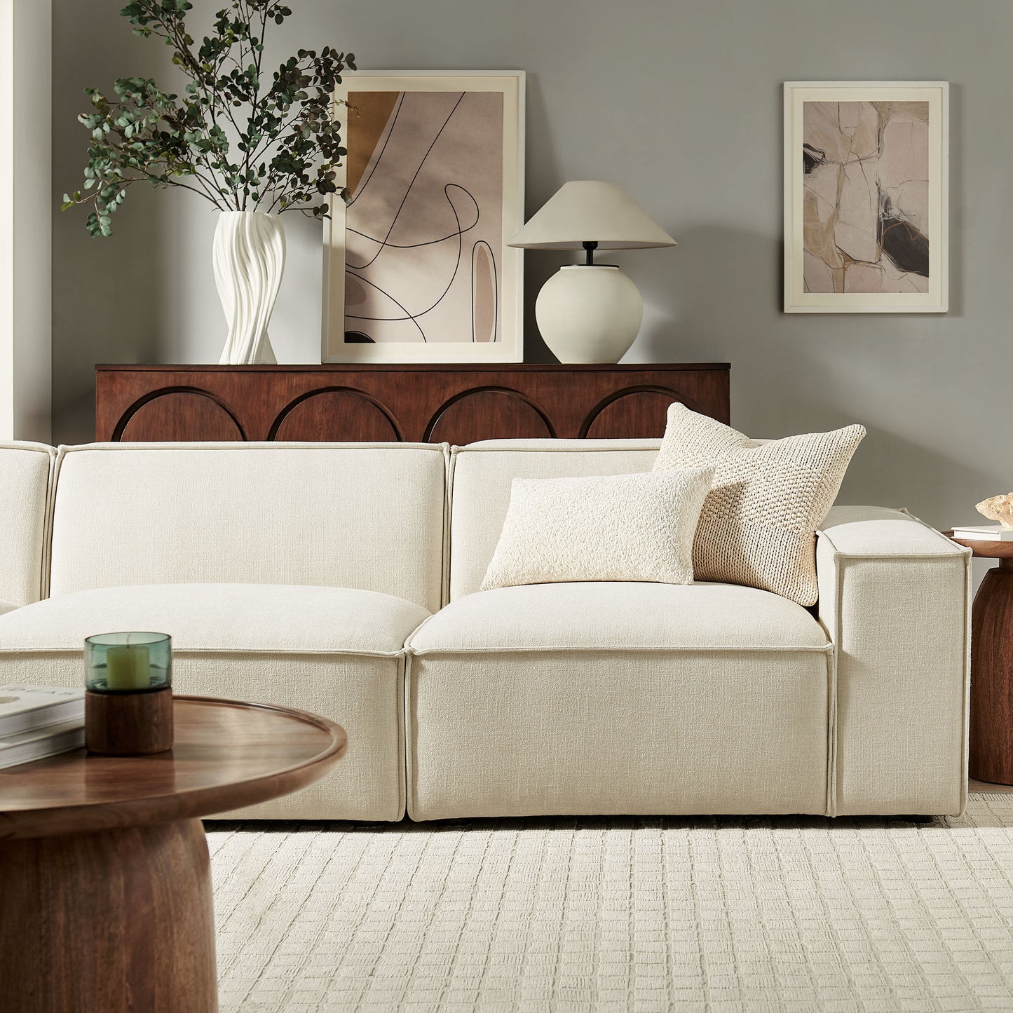 Restore 3-Piece Performance Fabric Upholstered Modular Sofa Set by Modway EEI-7407