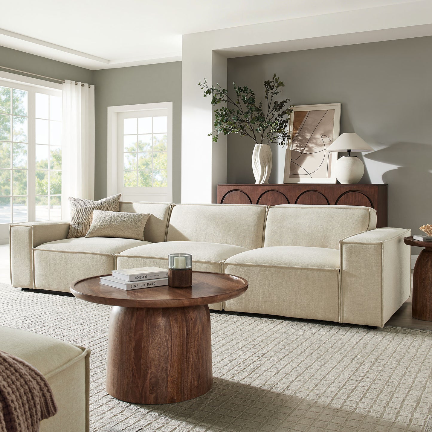 Restore 3-Piece Performance Fabric Upholstered Modular Sofa Set by Modway EEI-7407
