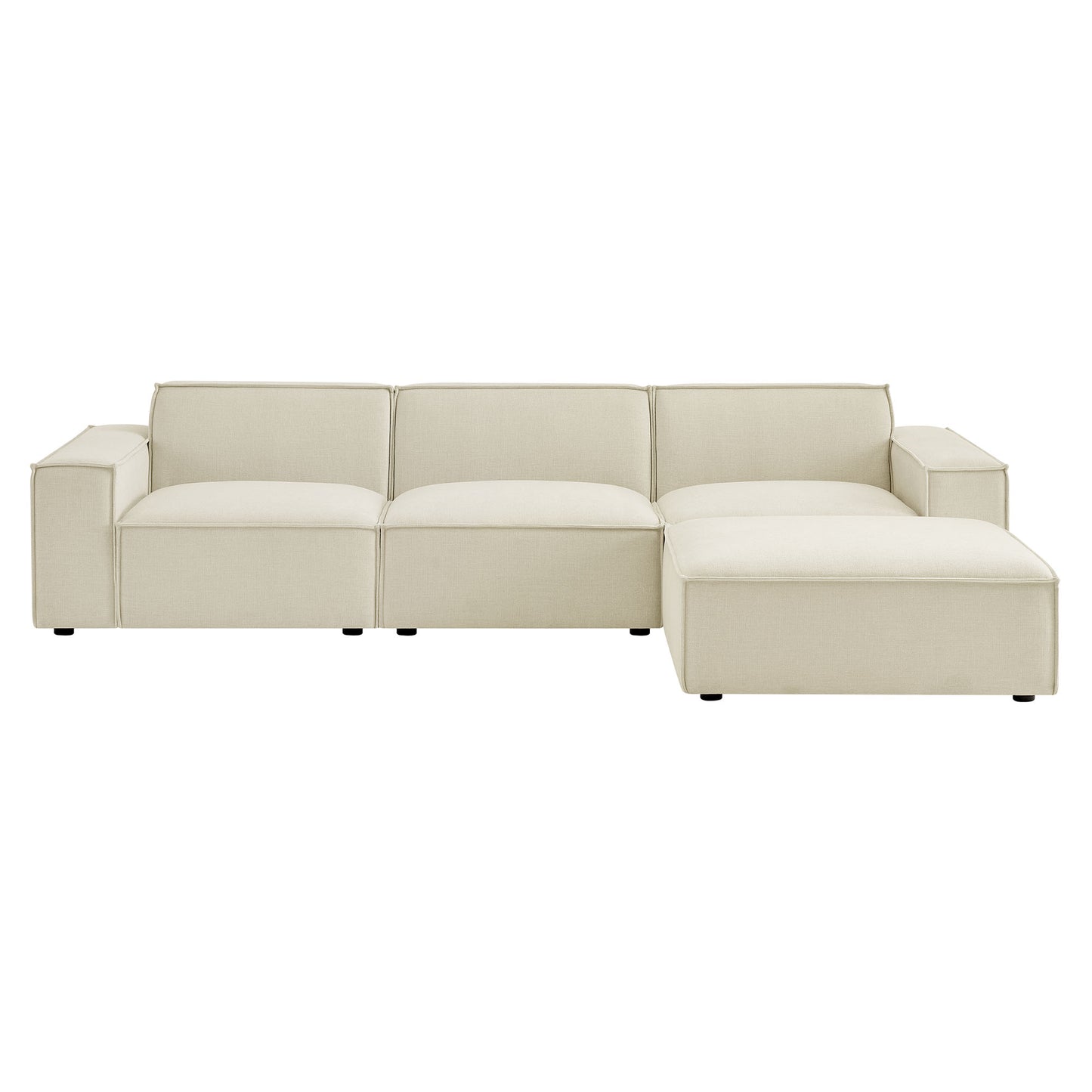 Restore 4-Piece Performance Fabric Upholstered Modular Sofa Set with Ottoman by Modway EEI-7409