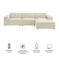 Restore 4-Piece Performance Fabric Upholstered Modular Sofa Set with Ottoman by Modway EEI-7409