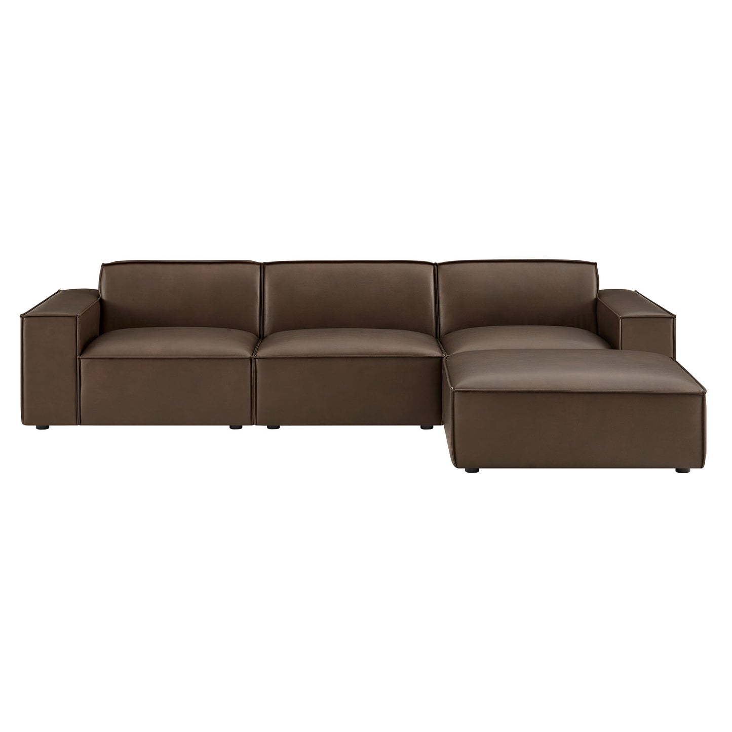 Restore 4-Piece Vegan Leather Modular Sofa Set with Ottoman by Modway EEI-7410