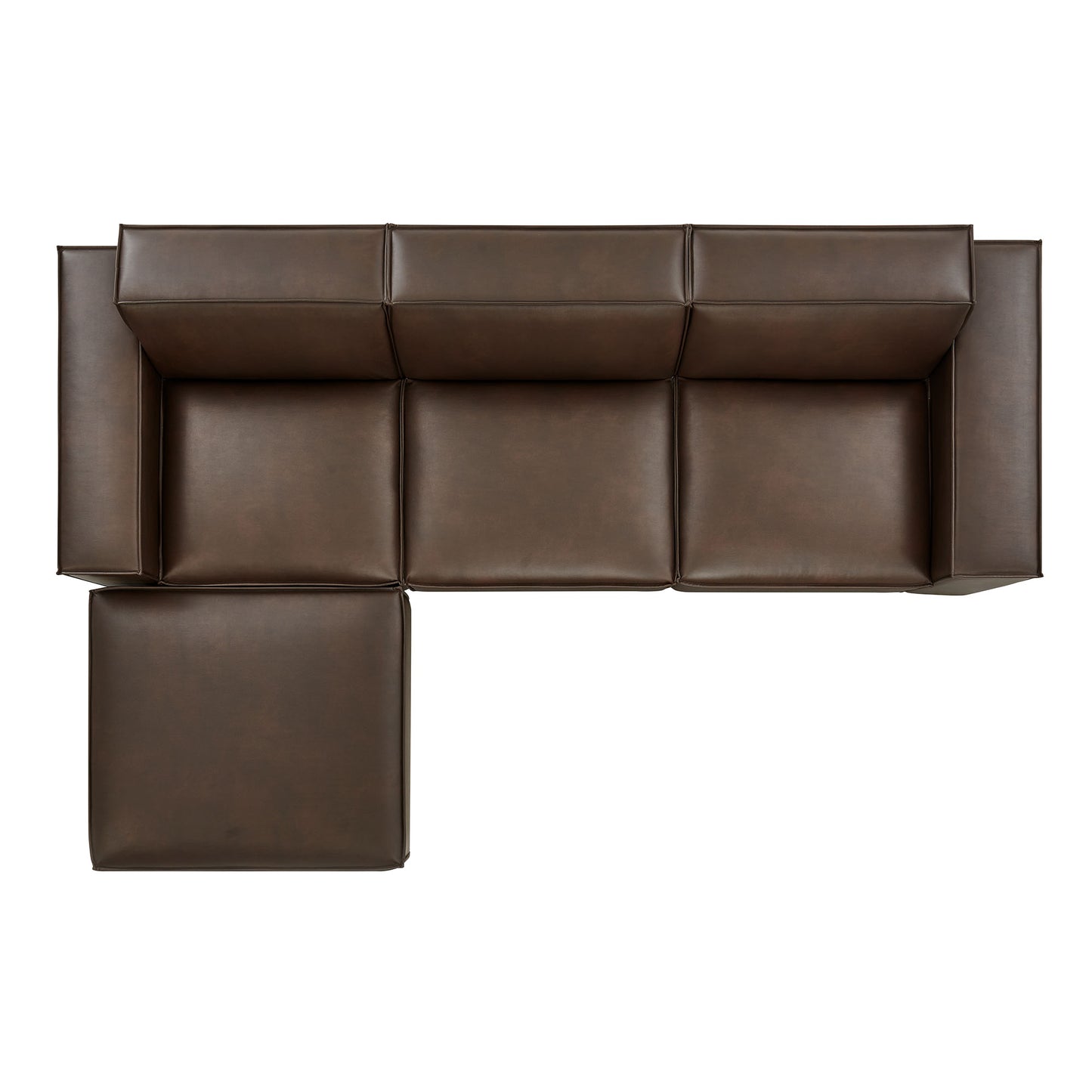 Restore 4-Piece Vegan Leather Modular Sofa Set with Ottoman by Modway EEI-7410