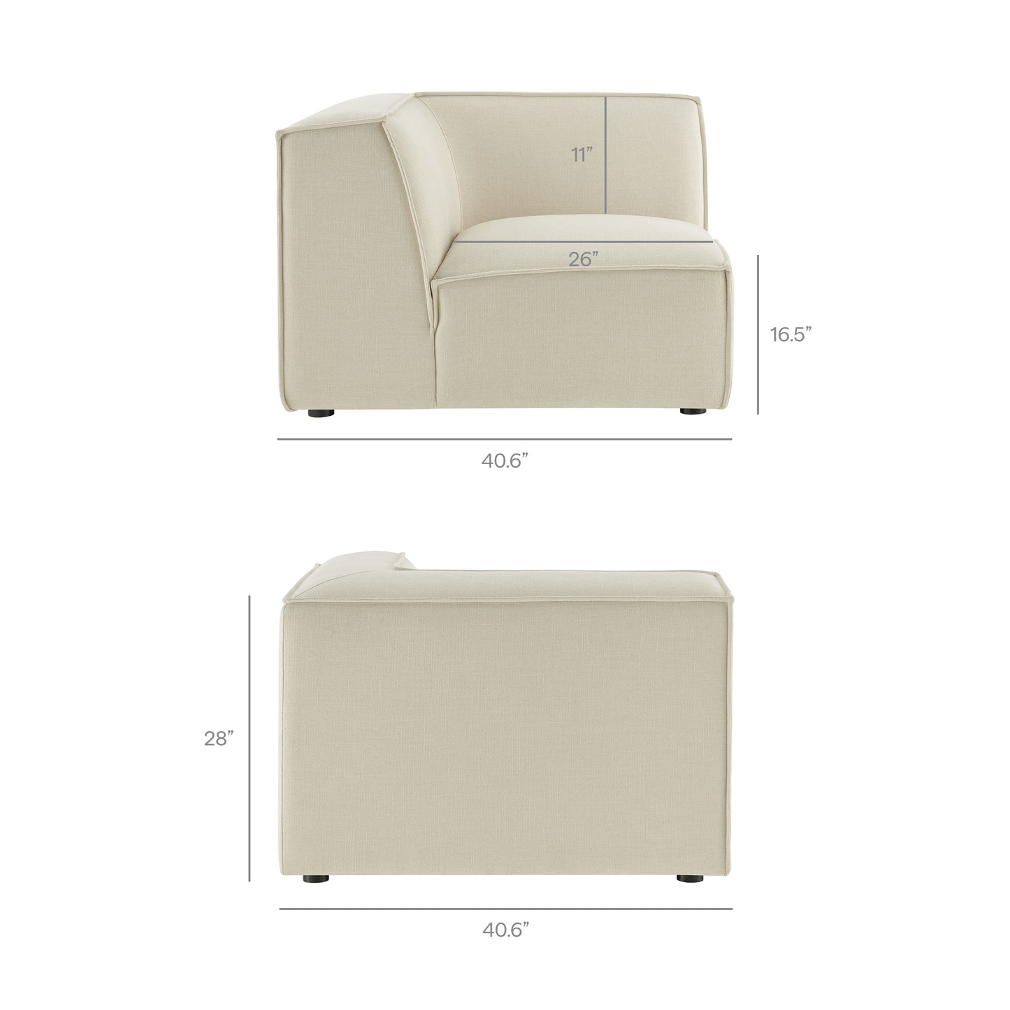 Restore 5-Piece Performance Fabric Upholstered Modular L-Shaped Sofa by Modway EEI-7411