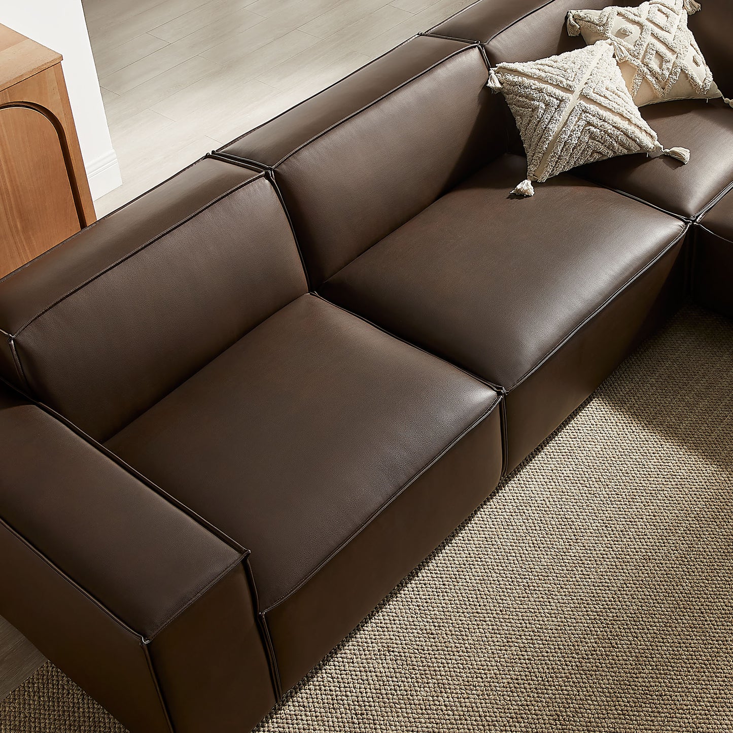 Restore 5-Piece Vegan Leather Modular L-Shaped Sofa by Modway EEI-7412