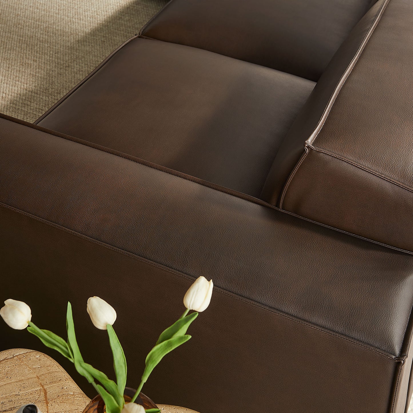 Restore 5-Piece Vegan Leather Modular L-Shaped Sofa by Modway EEI-7412