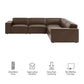 Restore 5-Piece Vegan Leather Modular L-Shaped Sofa by Modway EEI-7412