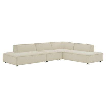 Restore 4-Piece Performance Fabric Upholstered Modular L-Shaped Armless Sectional Sofa by Modway EEI-7413