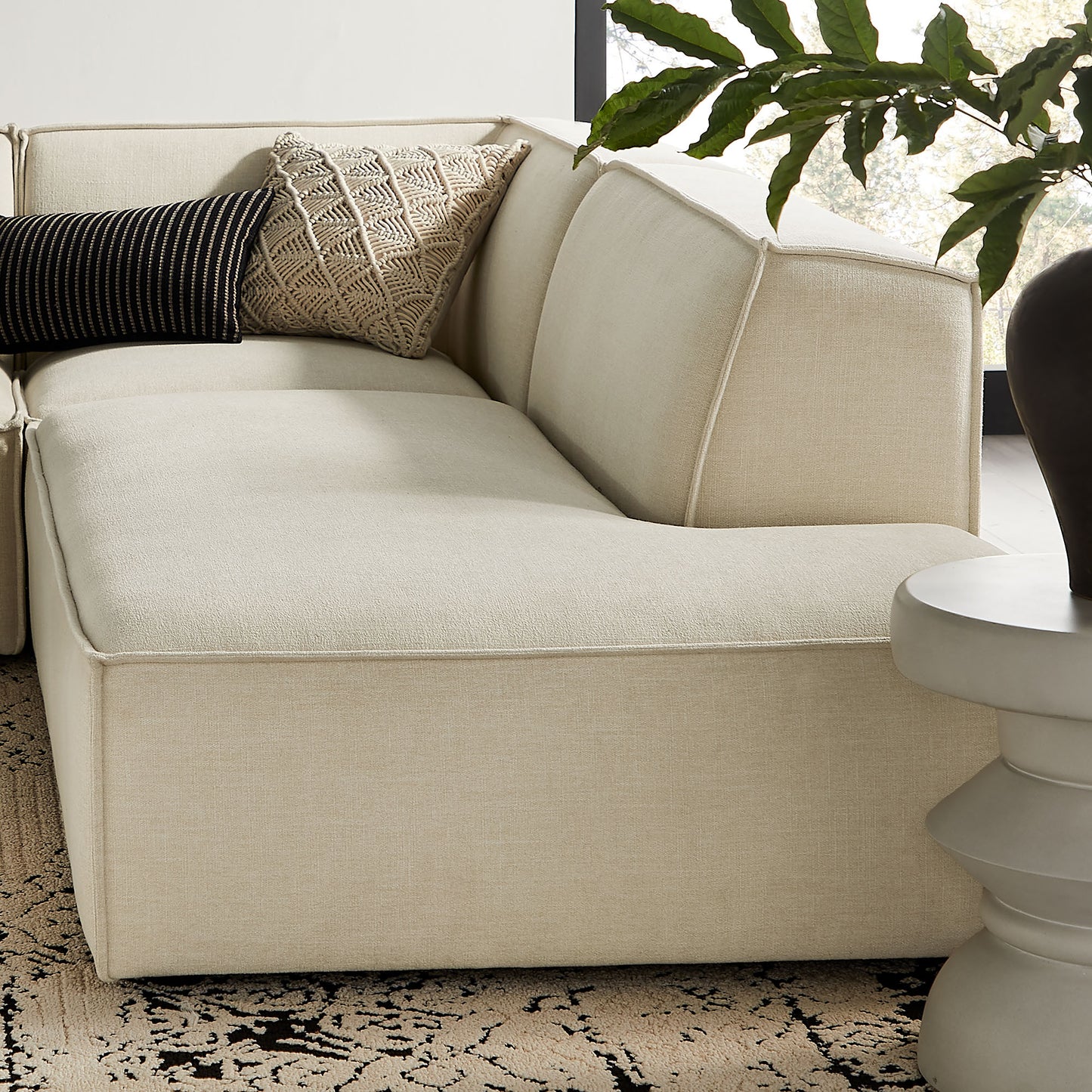 Restore 4-Piece Performance Fabric Upholstered Modular L-Shaped Armless Sectional Sofa by Modway EEI-7413