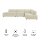 Restore 4-Piece Performance Fabric Upholstered Modular L-Shaped Armless Sectional Sofa by Modway EEI-7413