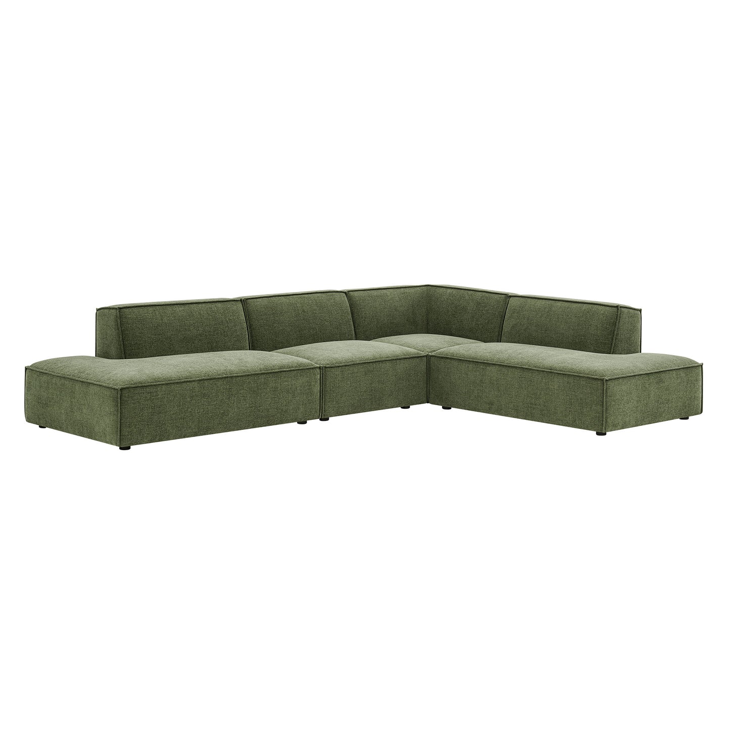 Restore 4-Piece Performance Fabric Upholstered Modular L-Shaped Armless Sectional Sofa by Modway EEI-7413