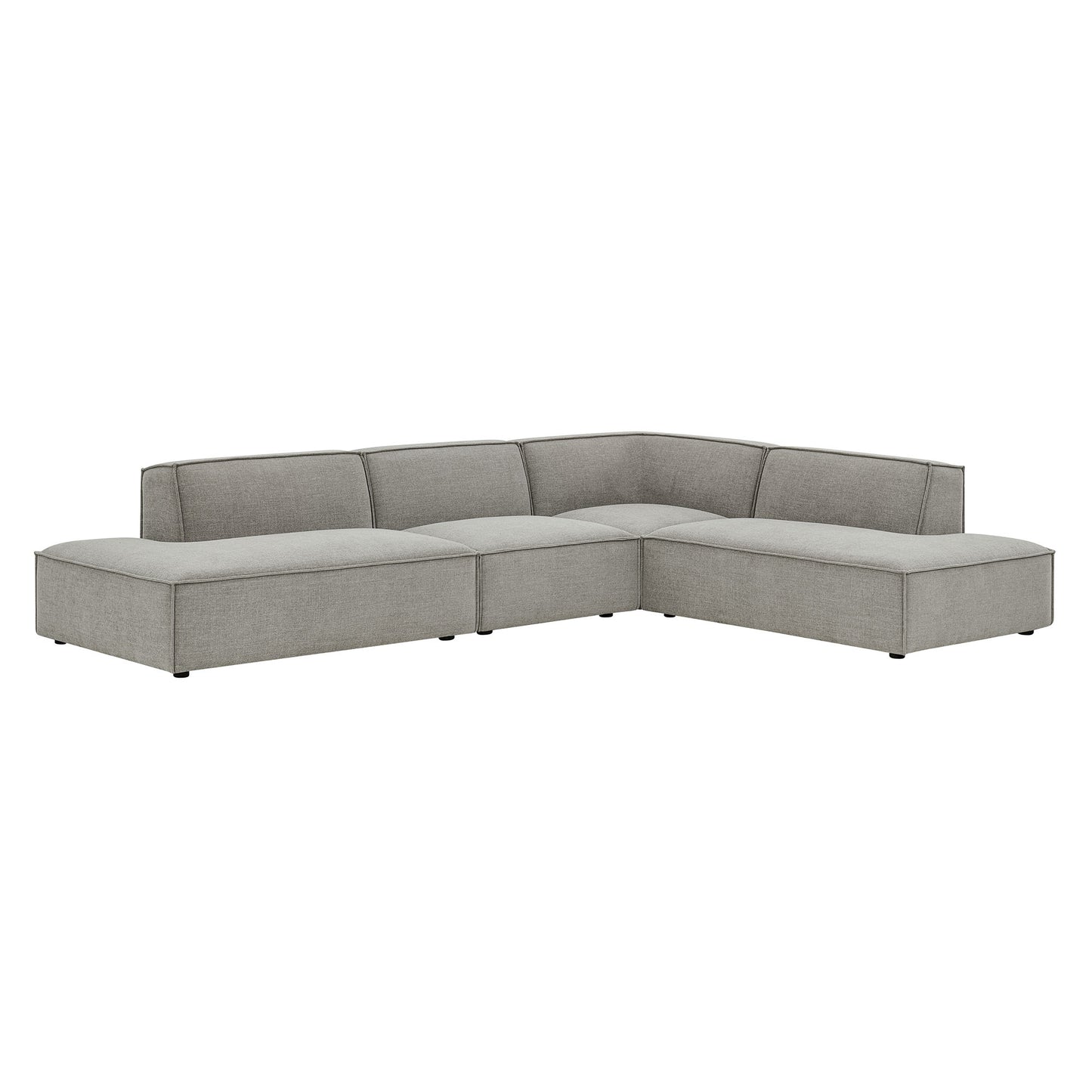 Restore 4-Piece Performance Fabric Upholstered Modular L-Shaped Armless Sectional Sofa by Modway EEI-7413