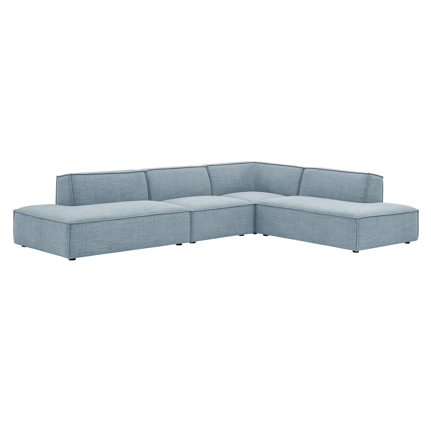 Restore 4-Piece Performance Fabric Upholstered Modular L-Shaped Armless Sectional Sofa by Modway EEI-7413