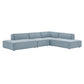 Restore 4-Piece Performance Fabric Upholstered Modular L-Shaped Armless Sectional Sofa by Modway EEI-7413