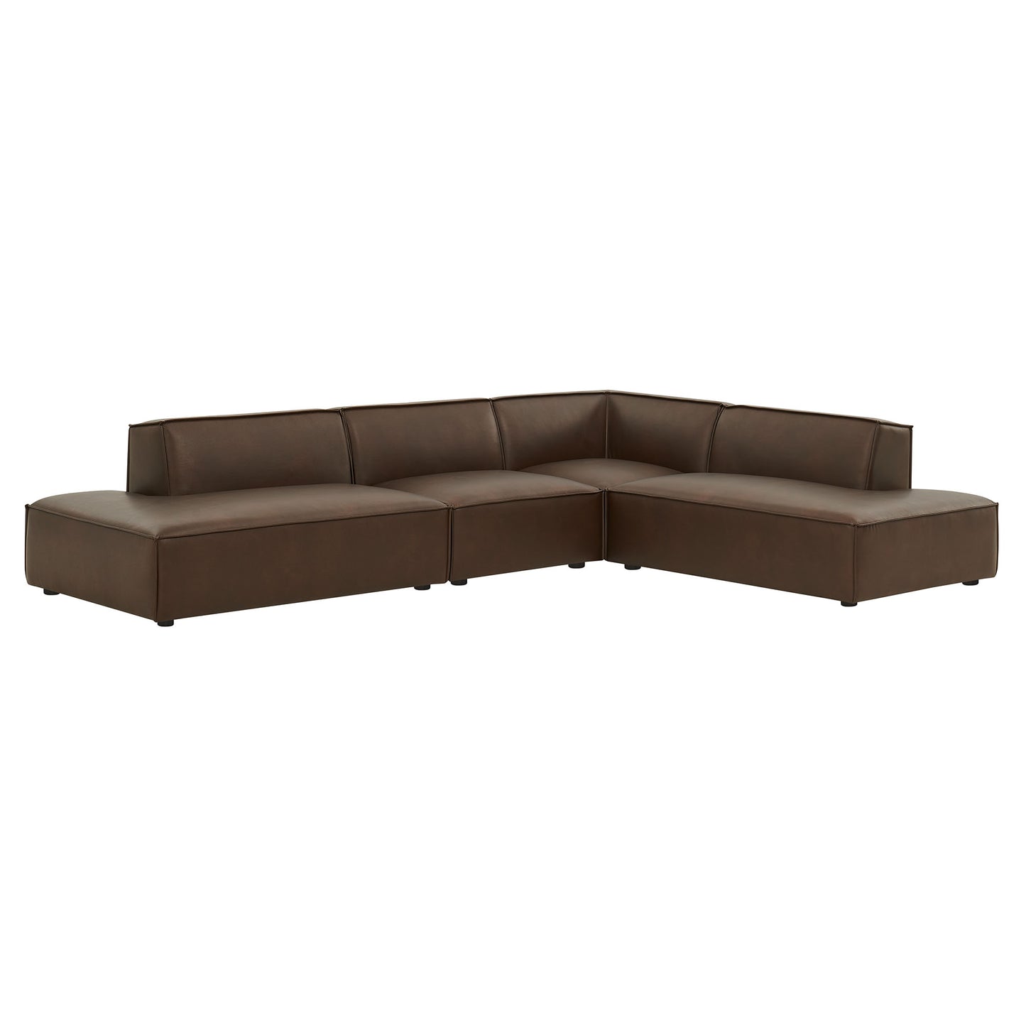 Restore 4-Piece Vegan Leather Modular L-Shaped Armless Sectional Sofa by Modway EEI-7414
